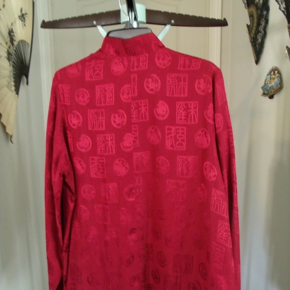 Large Black and Red Japanese Reversible Blouse - Picture 3 of 7